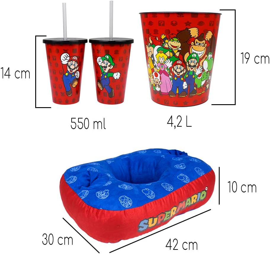 Almofada Porta Pipoca - Super Mario
