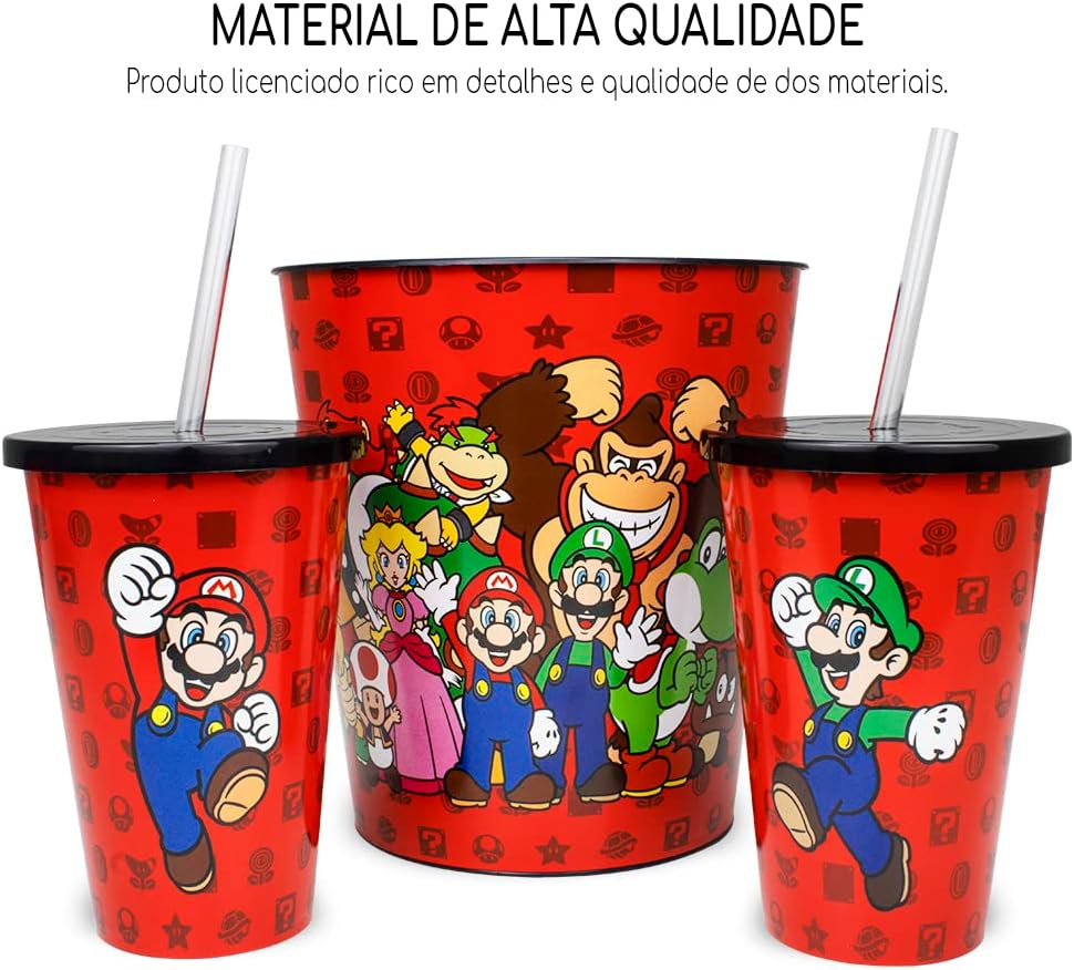 Almofada Porta Pipoca - Super Mario