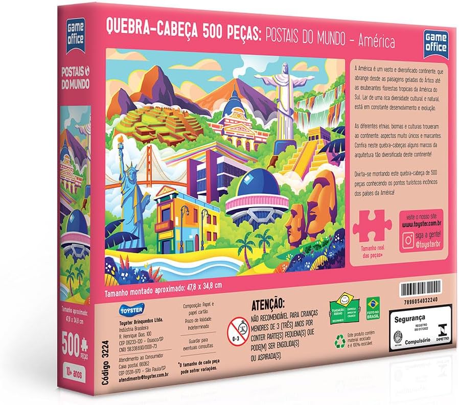 Postais do mundo (América) - Quebra-cabeça 500 peças