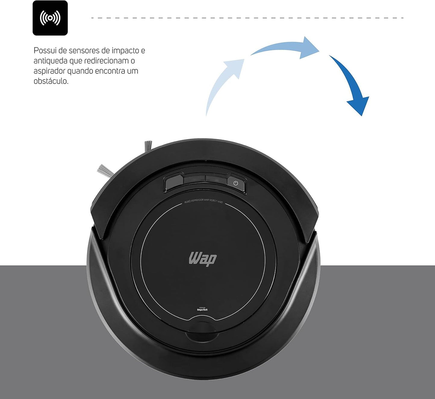 WAP Aspirador de Pó Robô ROBOT W90 3 em 1, Automático.