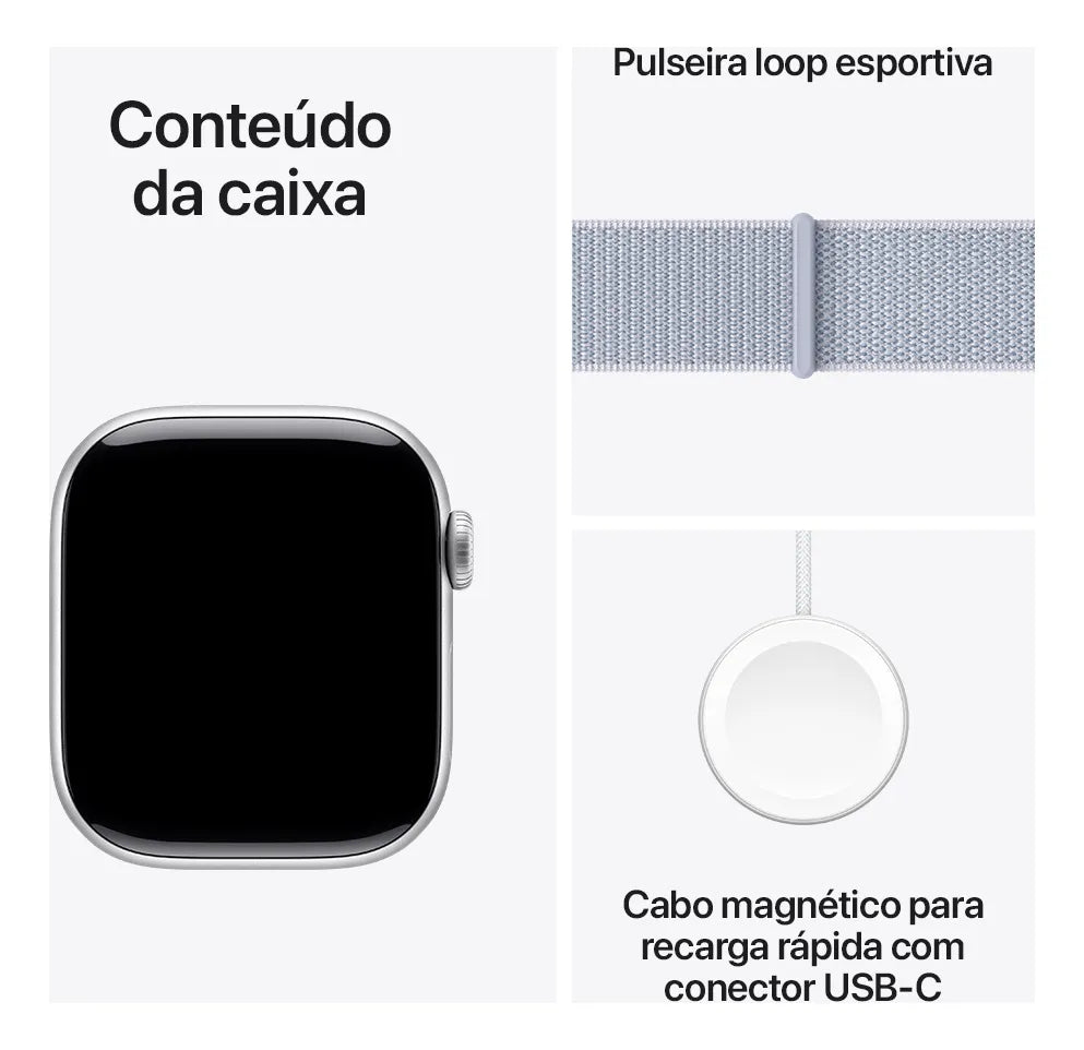 Apple Watch Series 10 com GPS - pulseira loop esportiva