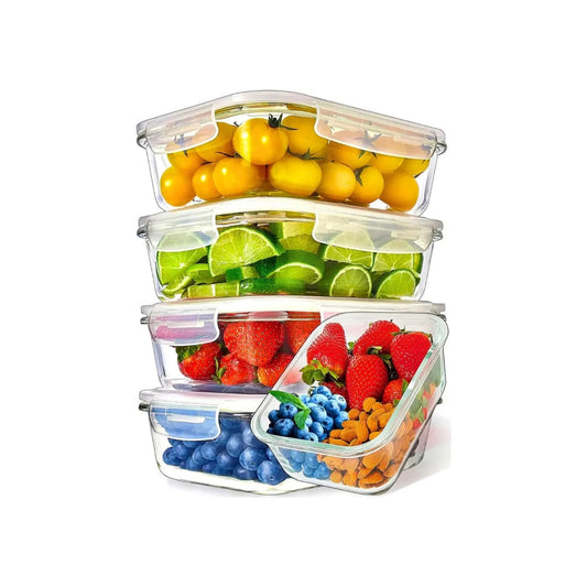 Kit 4 Potes Vidro Hermético Marmita Com 4 Travas 1040ml