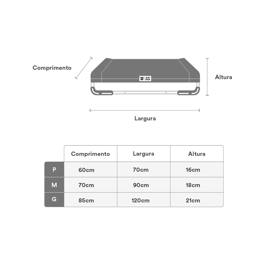 Cama Zee.Dog Air.Bed Preta para Cães