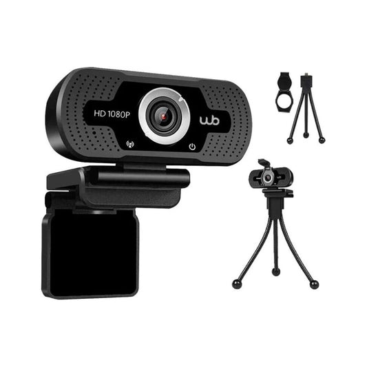 Webcam USB Full HD com Microfone e Tripé