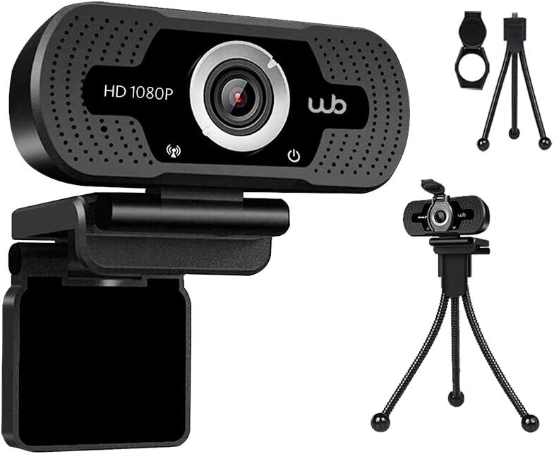 Webcam USB Full HD com Microfone e Tripé