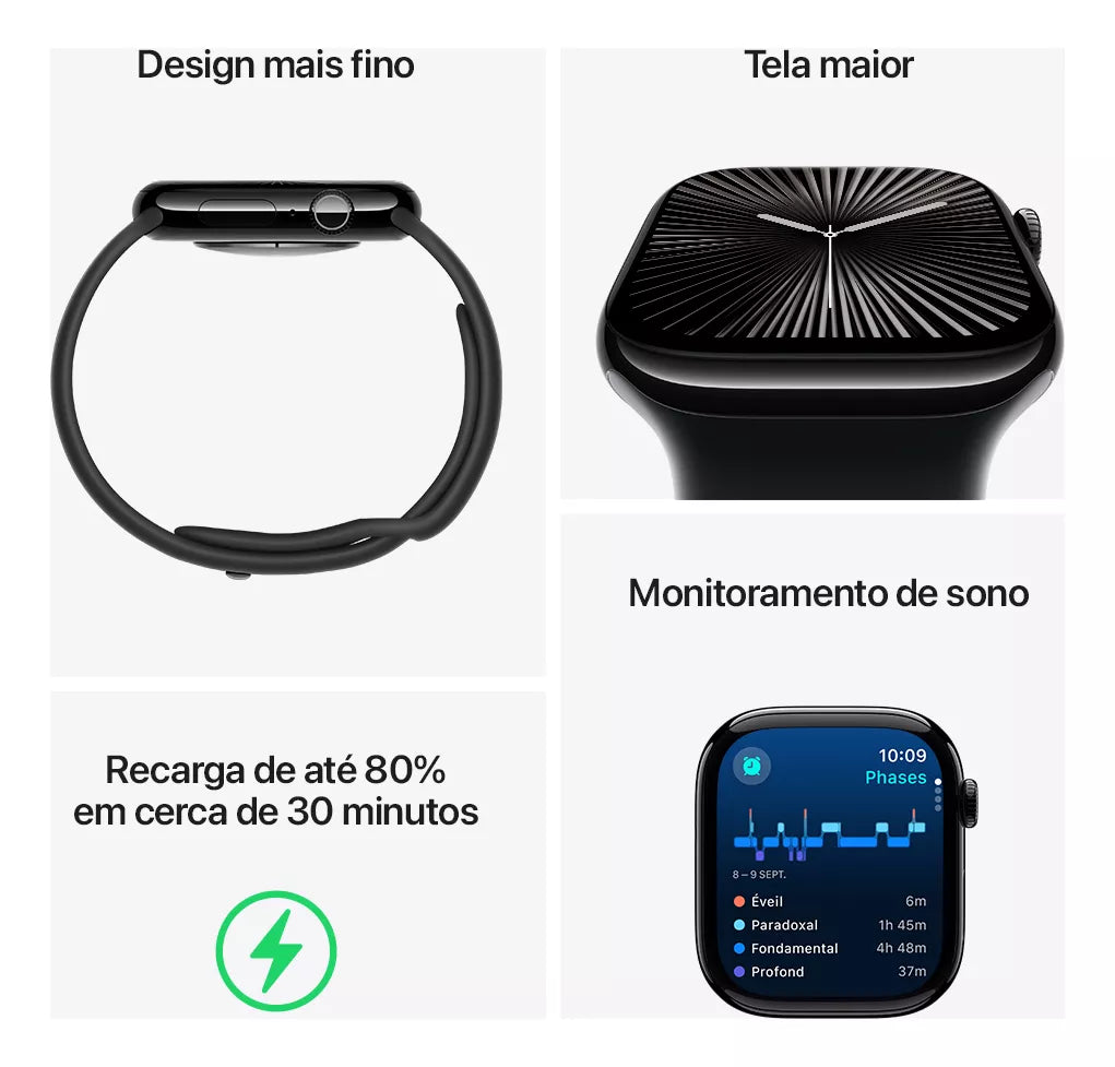 Apple Watch Series 10 com GPS - pulseira loop esportiva